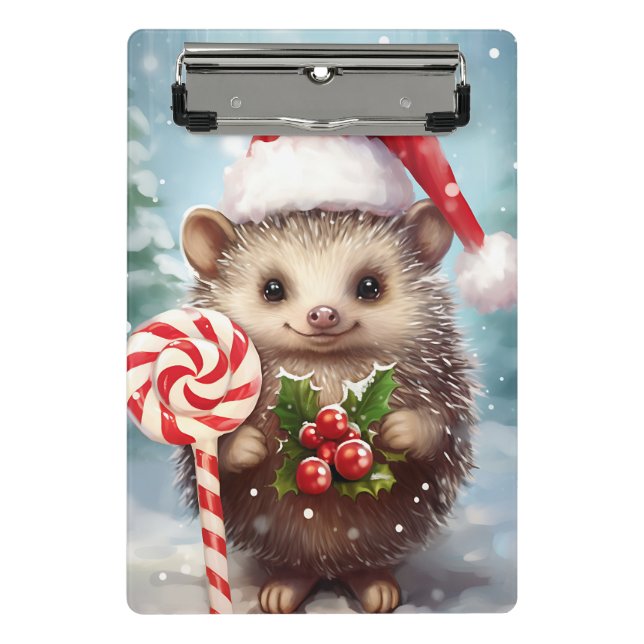 Holiday Hedgehog Mini Clipboard (Front)