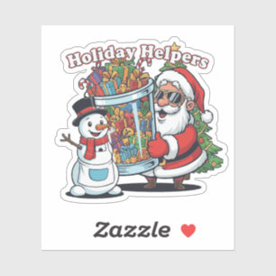 "Holiday Helpers" Cool Santa & Snowman Christmas