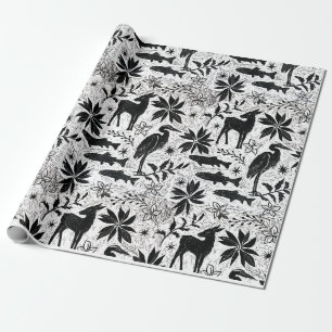 Holiday Heron and Deer Wrapping Paper