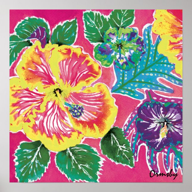 Holiday Hibiscus Magenta poster (Front)