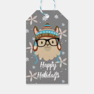 Holiday Hipster Llama Gift Tags