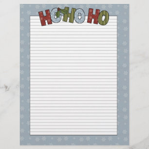 Holiday Ho Ho Ho Lined Letterhead