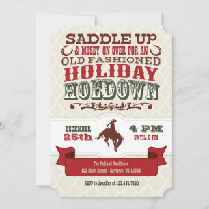 Holiday Hoedown Christmas Party Invitation