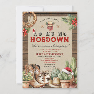 Holiday Hoedown Cowboy Western Christmas  Invitation