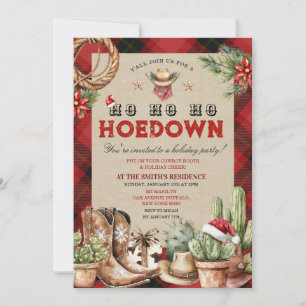 Holiday Hoedown Cowboy Western Dance Invitation