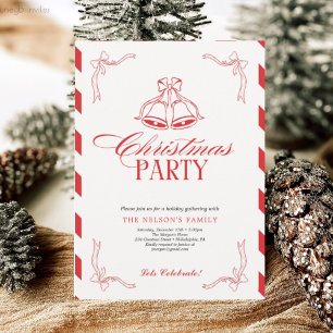 Holiday Holly Christmas Party Card