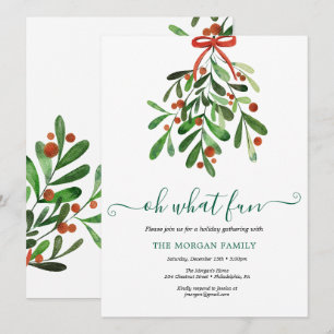 Holiday Holly Christmas Party Card