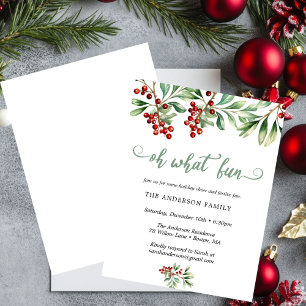 Holiday Holly Christmas Party Invitation