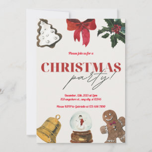 Holiday Holly Christmas Party Invitation