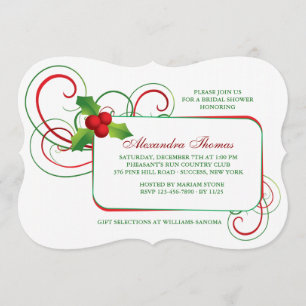 Holiday Holly Invitation