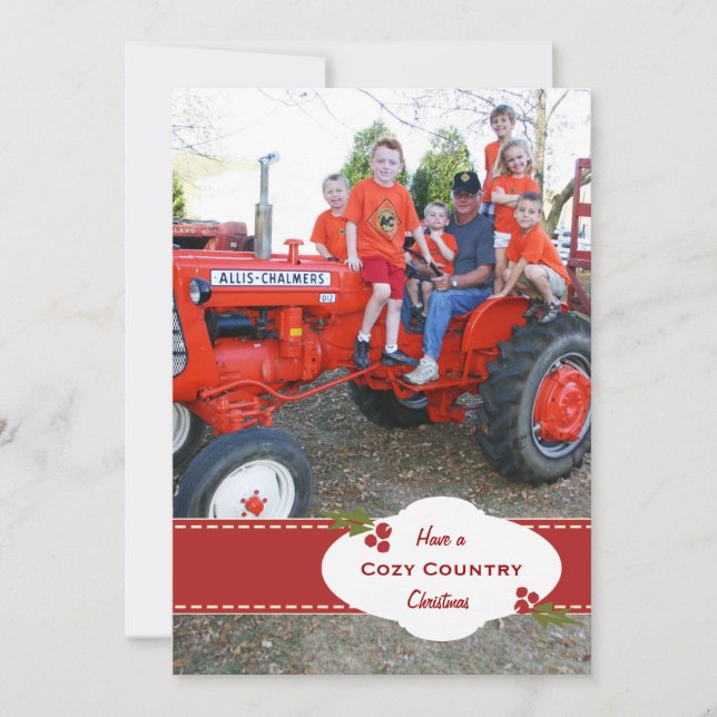 Holiday Holly Jolly Ribbon Card (Front)