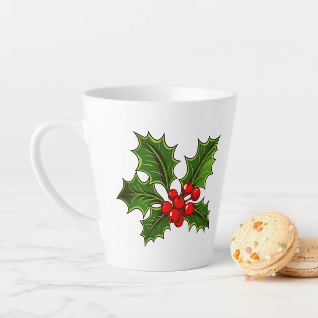 Holiday Holly Latte Mug (In Situ)