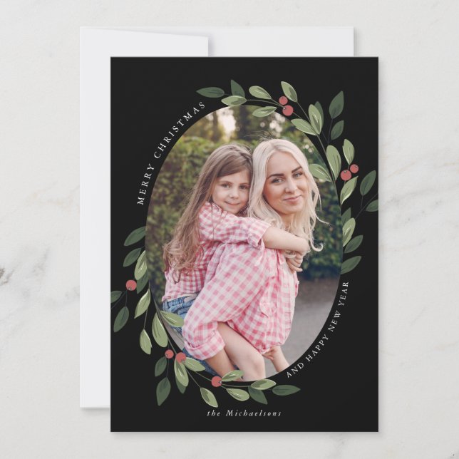 Holiday Holly Photo Card (Front)