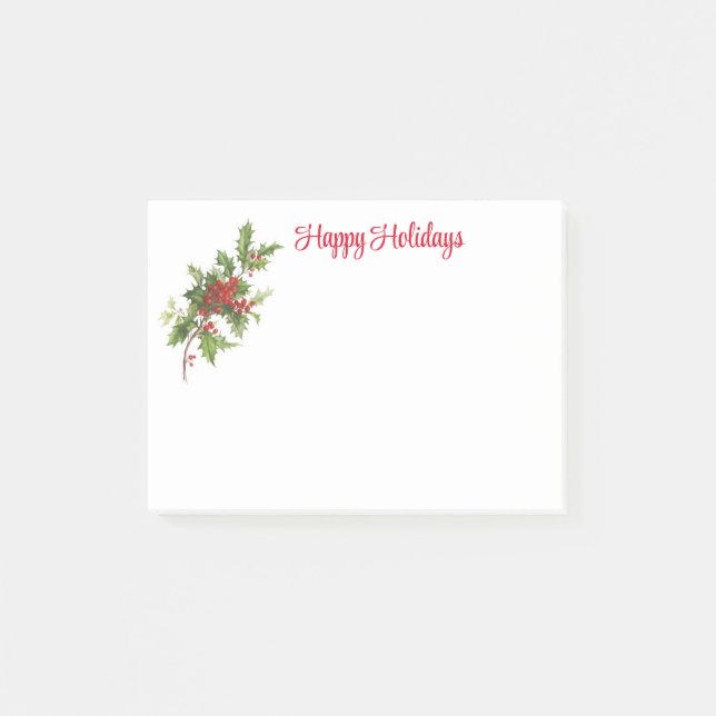 Holiday Holly Post-it Notes (Front)