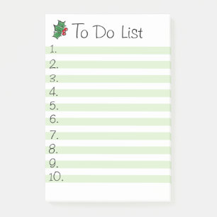 Holiday holly post-it notes