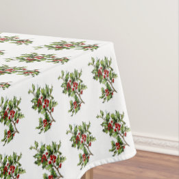 Holiday Holly Retro Style Tablecloth