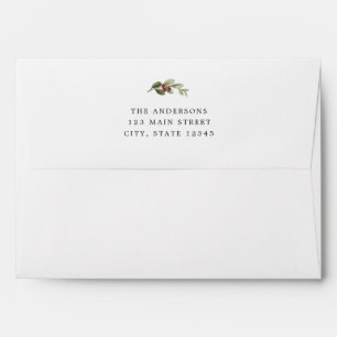 Holiday Holly Return Address Envelope