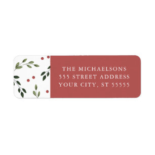 Holiday Holly Return Address Label. Label