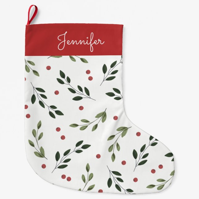 Holiday Holly Stocking (Front)