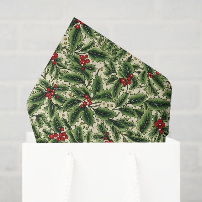 Holiday Holly Tissue Paper Tissue Paper (Gift Bag)