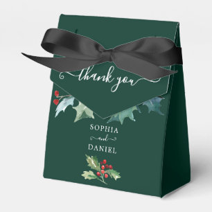 Holiday Holly Wedding Bridal Shower Favour Box