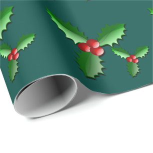 Holiday Holly Wrapping Paper