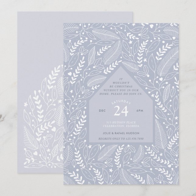Holiday Home Christmas Party Invitation (Front/Back)