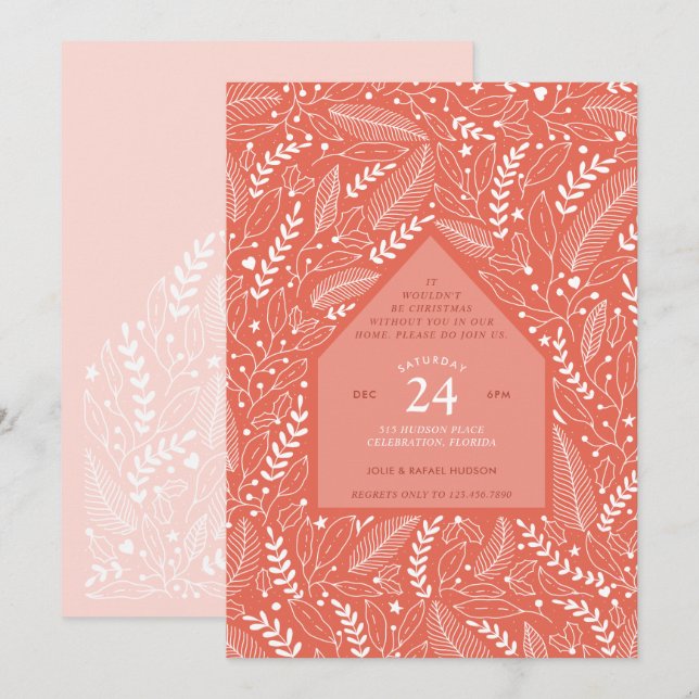 Holiday Home Christmas Party Invitation (Front/Back)