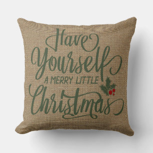 Holiday Home Decor   Christmas   Faux Burlap Cushion