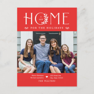 Holiday Home Photo Moving Announcement Postcard