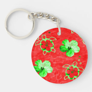 Holiday Honu Turtles Key Ring