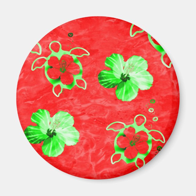 Holiday Honu Turtles Magnet (Front)