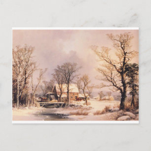 Holiday Horse Country Winter Destiny Ranch Postcard