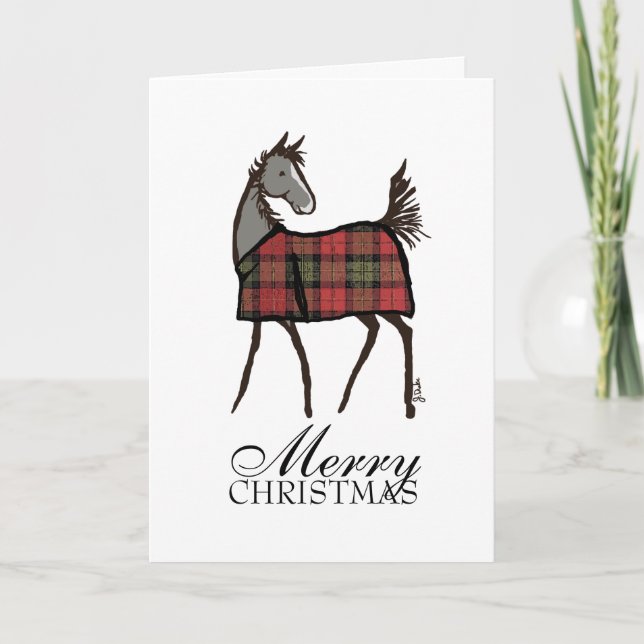 Holiday Horse Foal with Blanket Christmas Card (Front)