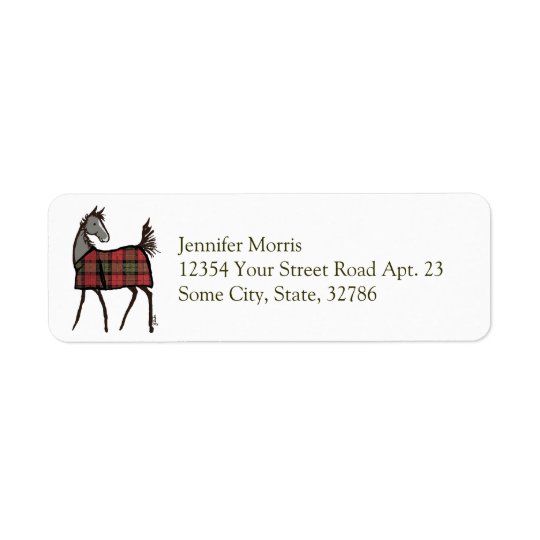 Holiday Horse Foal with Blanket Christmas Return Address Label