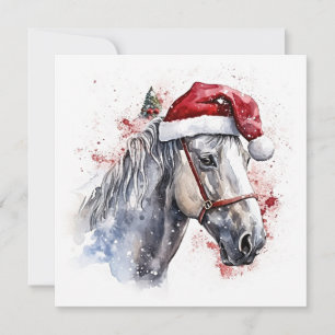 Holiday Horses with Festive Decor Card