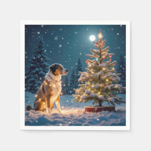 Holiday Hound Tangle In Light String Napkin
