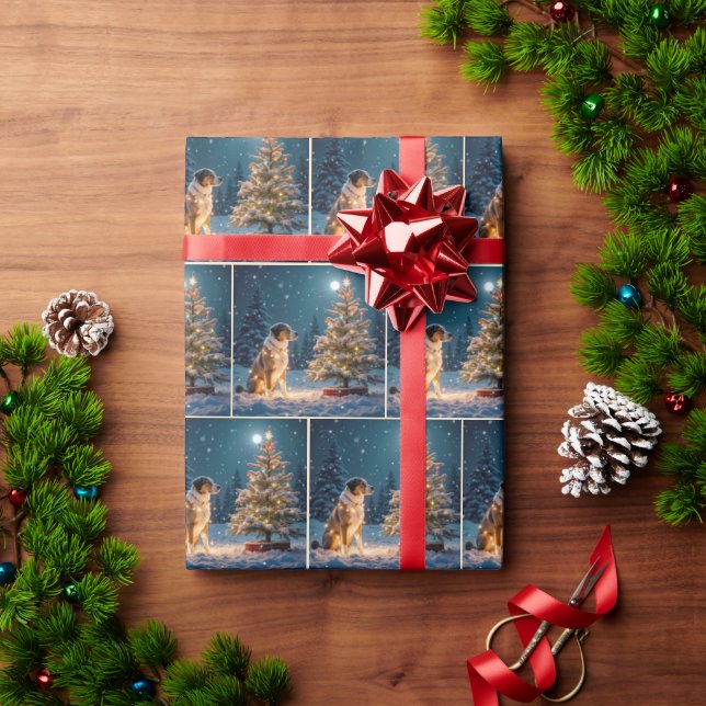Holiday Hound Tangle In Light String Wrapping Paper (Holiday Gift)