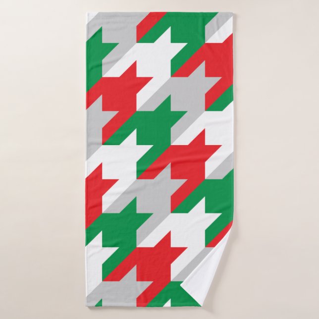 Holiday Houndstooth Bath Towel Set (Bath Towel)