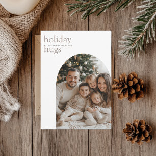 Holiday Hugs Arch Family Photo Christmas Invitation