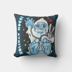 Holiday Hugs Yeti Pillow! Cushion