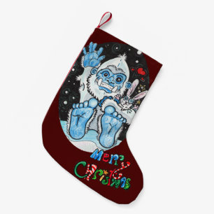 Holiday Hugs Yeti! Small Christmas Stocking