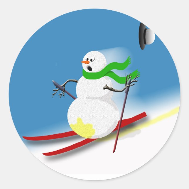 Holiday Humour Christmas Joke Snowman Card Sticker (Front)