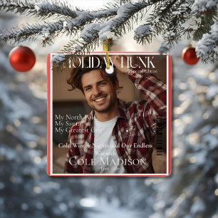 Holiday Hunk magazine cover style Ornament