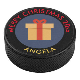 Holiday Ice Hockey Puck /Christmas Gift Design