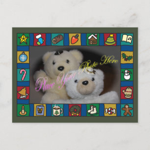 Holiday Icons Cartoon Border Template Postcard