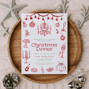 Holiday Illustrations Work Party Invites