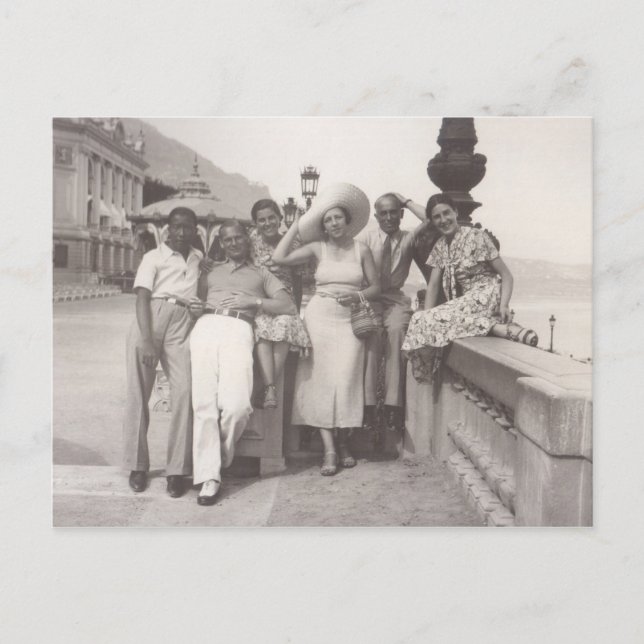 Holiday in Cannes, France 1930s Postcard (Front)