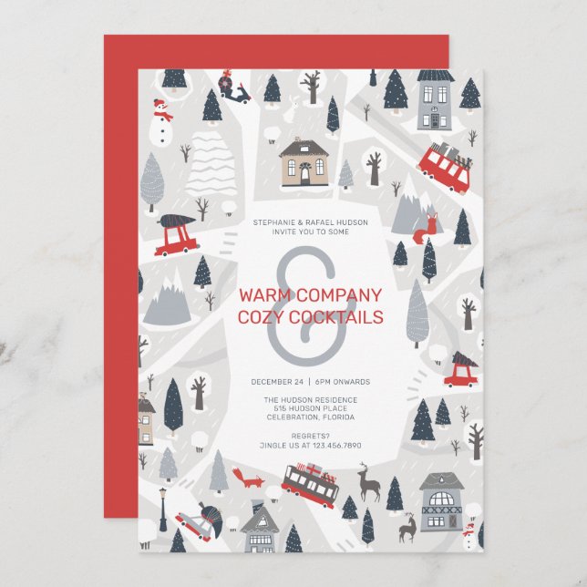 Holiday in the City Christmas Party Invitation (Front/Back)