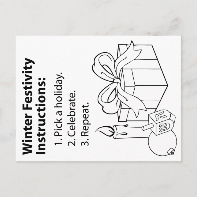 Holiday Instructions Postcard (Front)